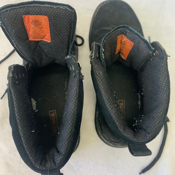 Harley Davidson Mens 9.5 Badlands Motorcycle Boots Black Leather Riding Boot - Picture 7 of 9